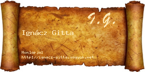 Ignácz Gitta névjegykártya